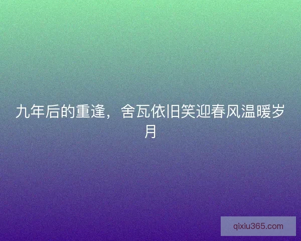九年后的重逢，舍瓦依旧笑迎春风温暖岁月